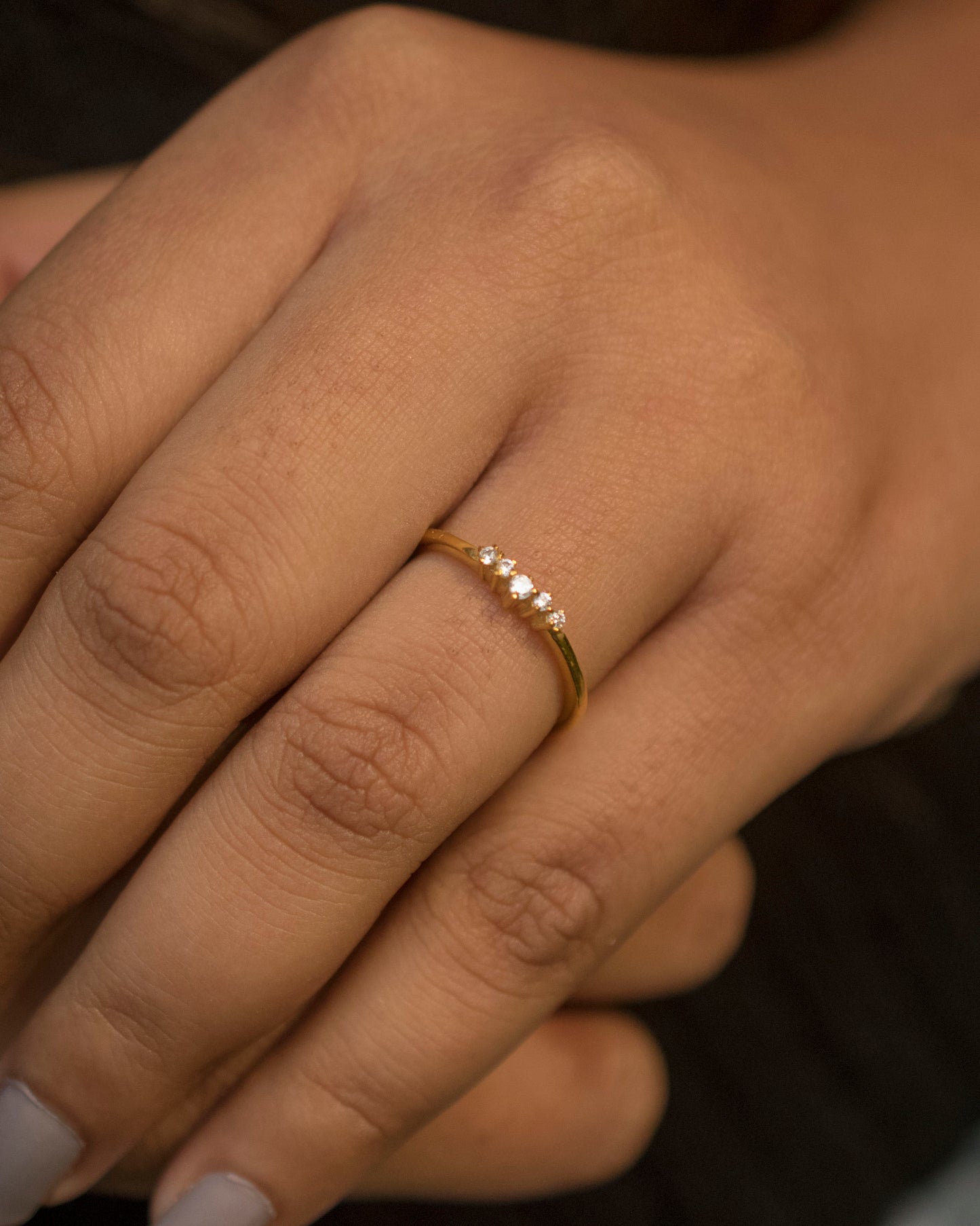 TINY V SHAPED PAVE CZ RING