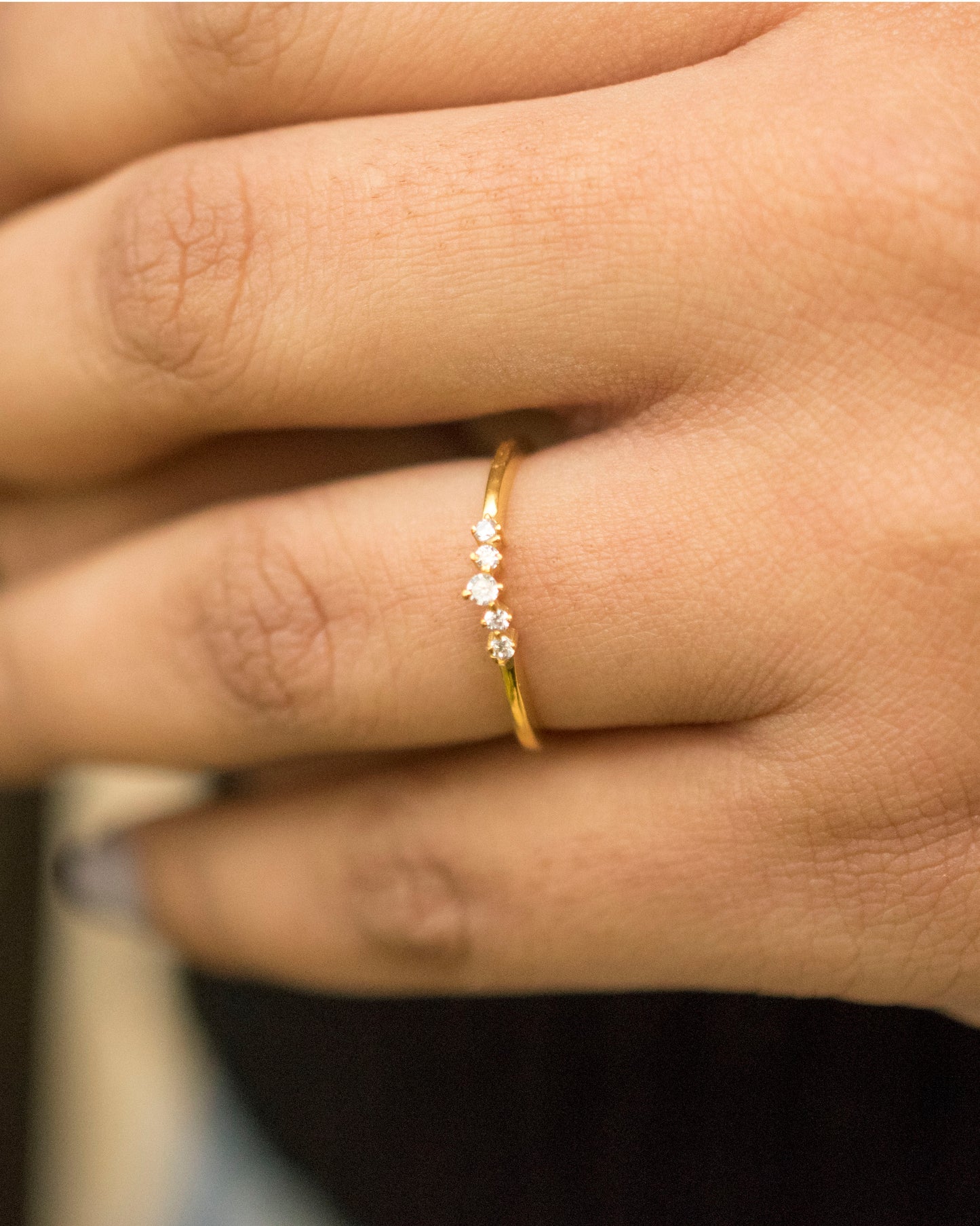 TINY V SHAPED PAVE CZ RING