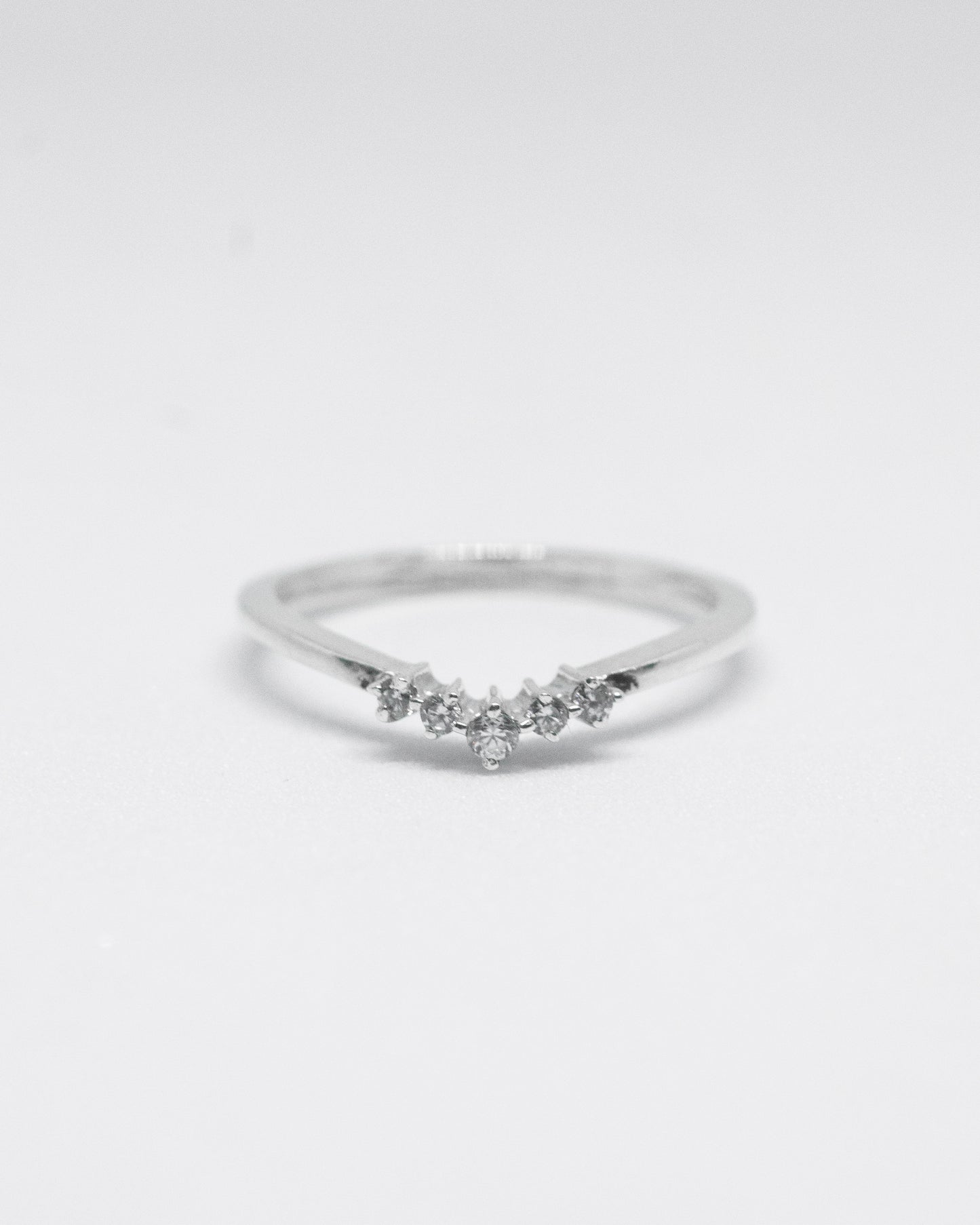 TINY V SHAPED PAVE CZ RING