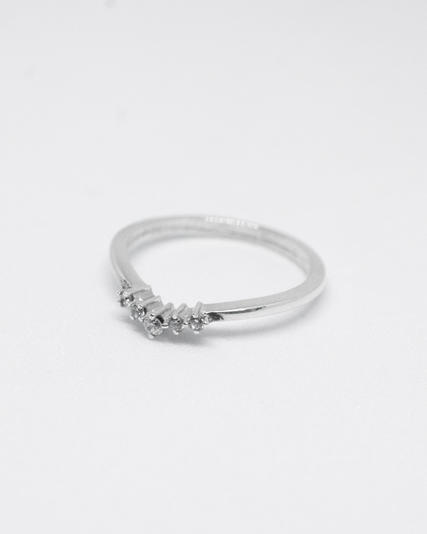 TINY V SHAPED PAVE CZ RING