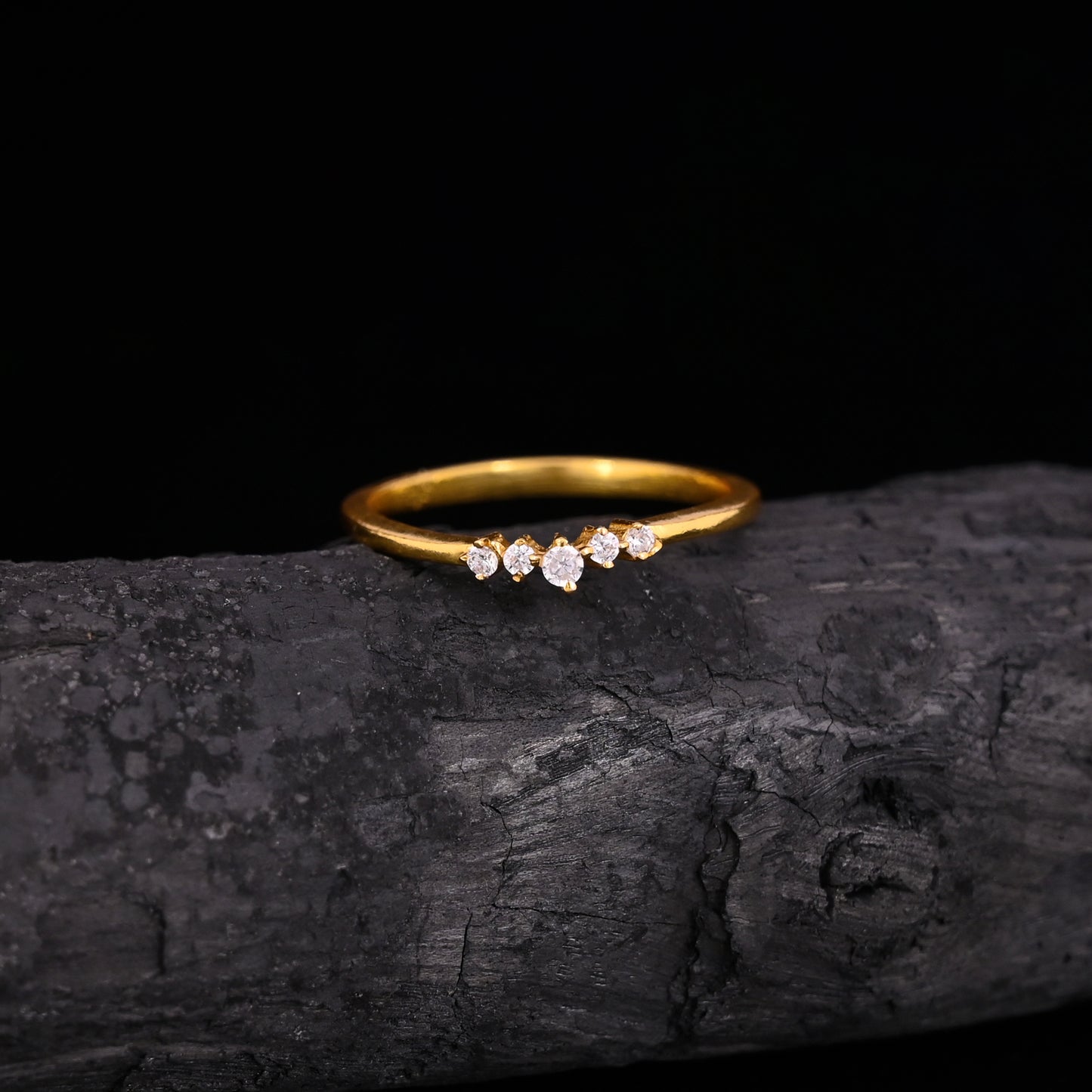 TINY V SHAPED PAVE CZ RING