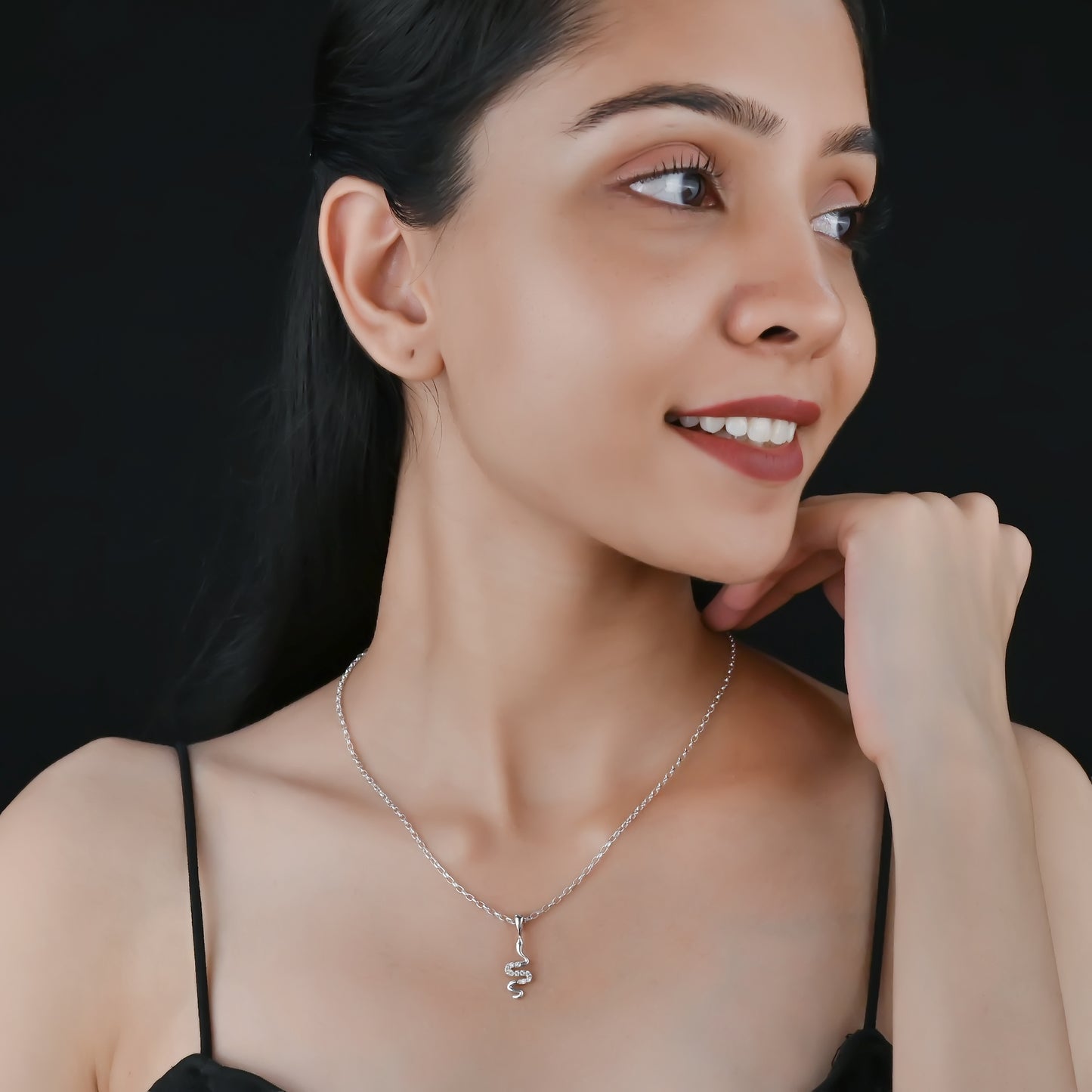 SNAKE TWIST SILVER NECKLACE