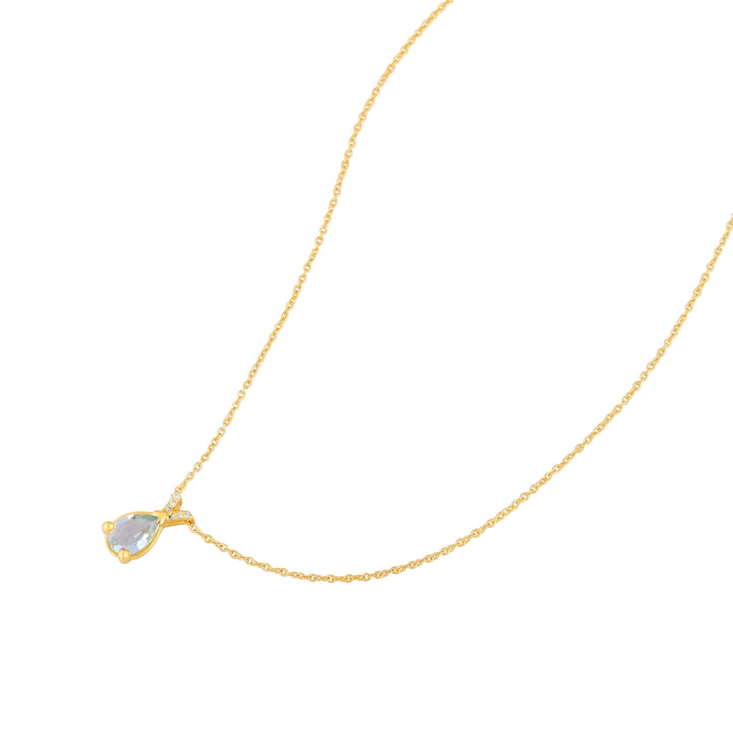 AQUA GEMSTONE SILVER NECKLACE