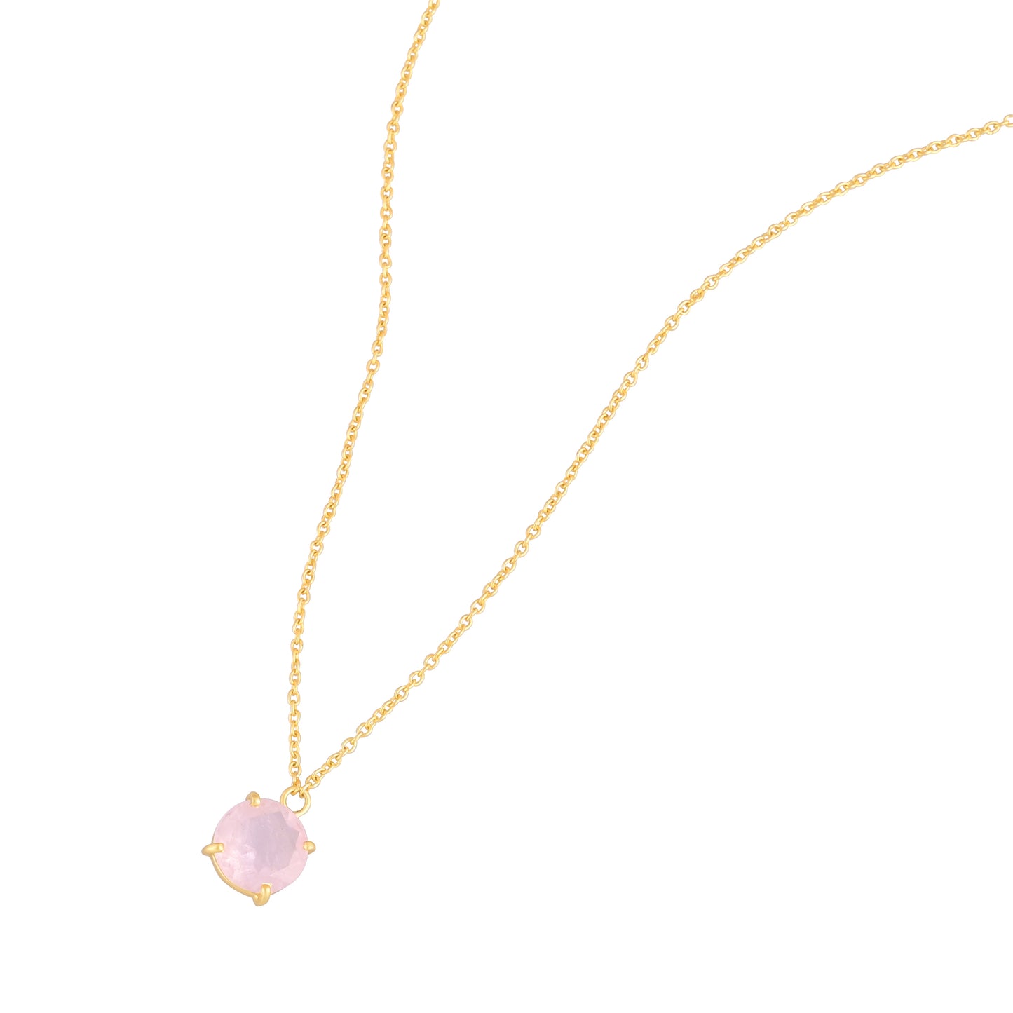 ROSE QUARTZ SILVER NECKLACE