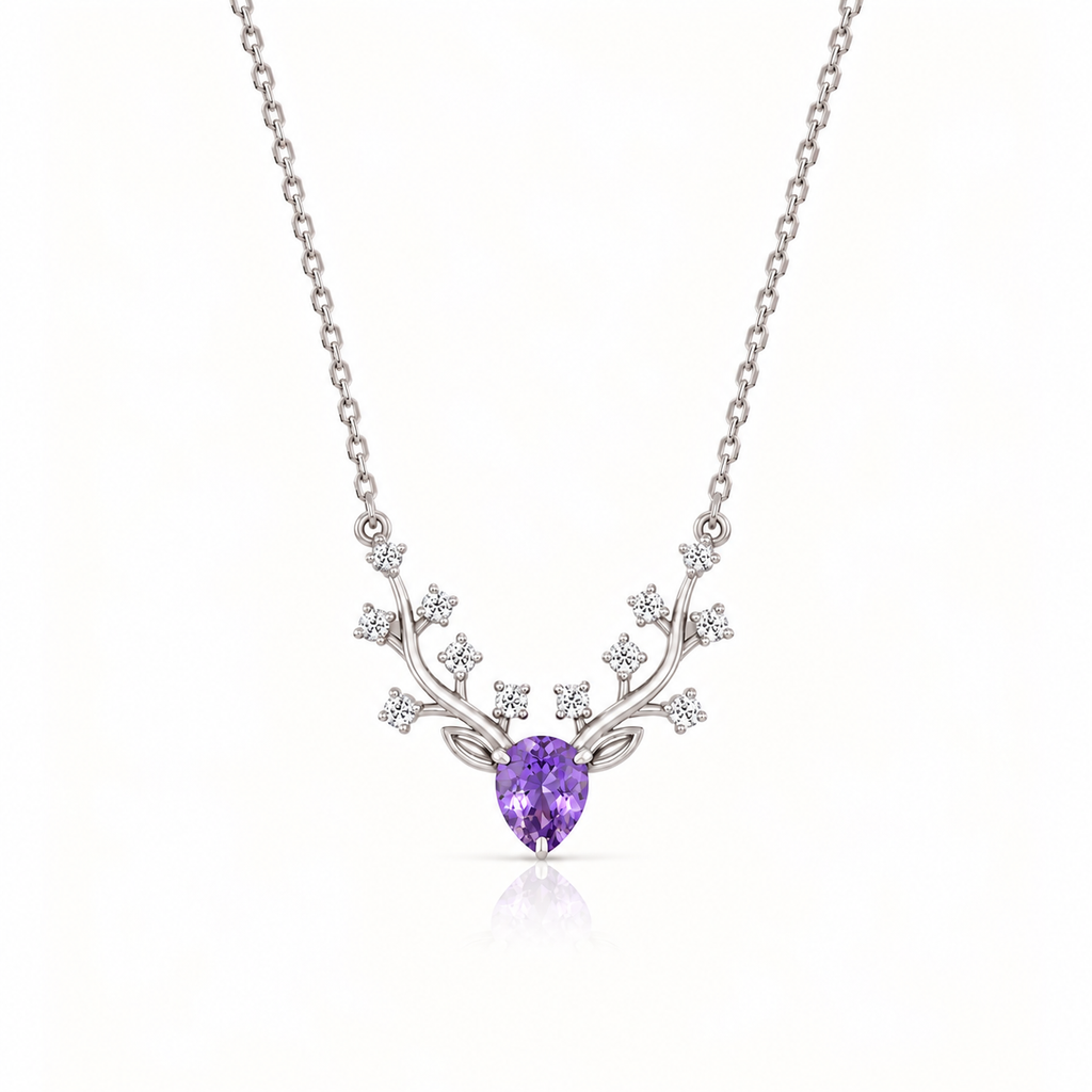 DEER CHARM SILVER NECKLACE