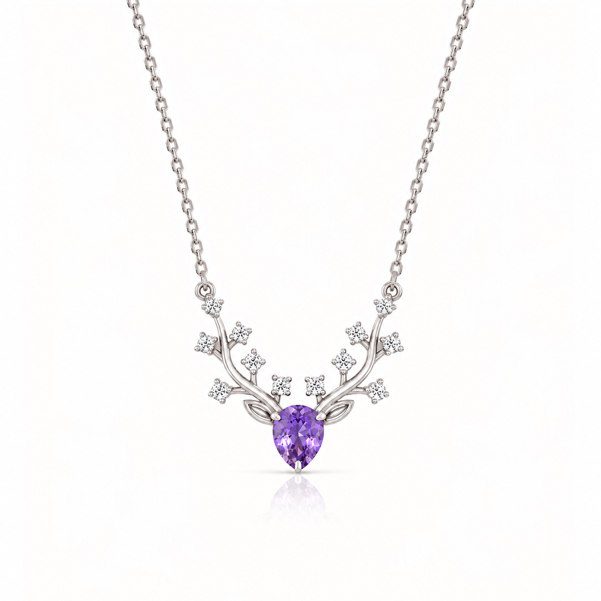 DEER CHARM SILVER NECKLACE