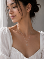 SNOWDROP SILVER NECKLACE