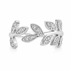 SILVER LEAF RING