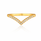 DAINTY V RING WITH ZIRCONIA