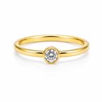 MINIMAL SINGLE STONE PROMISE SILVER RING