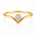V EDGE SINGLE STONE RING