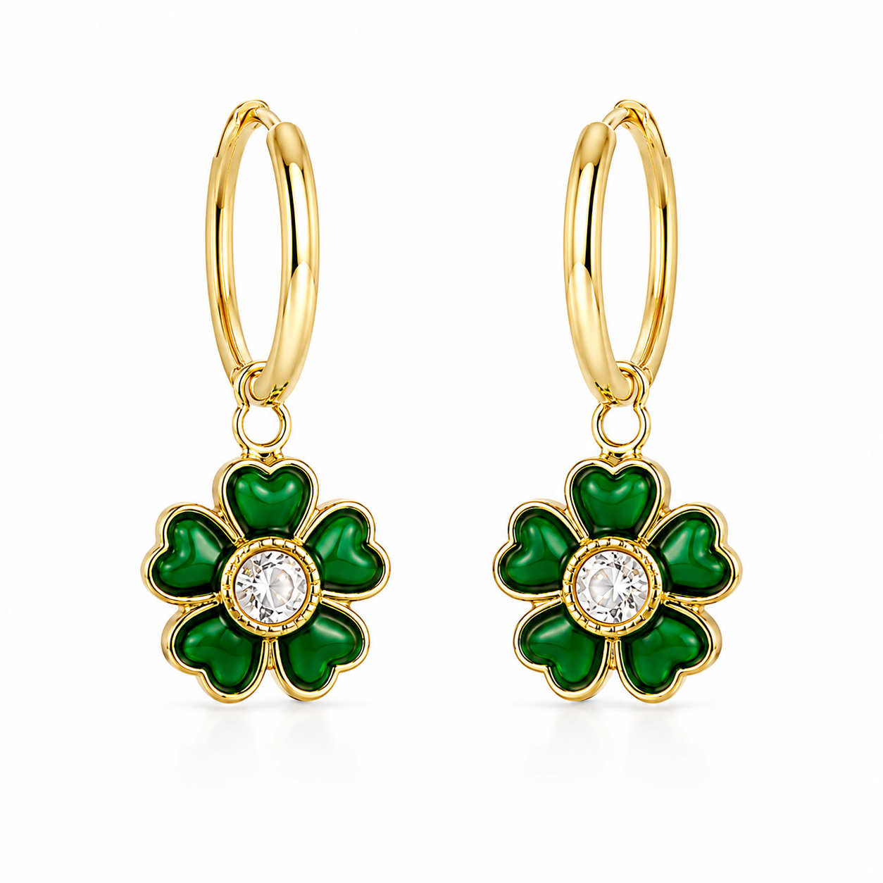 green earrings