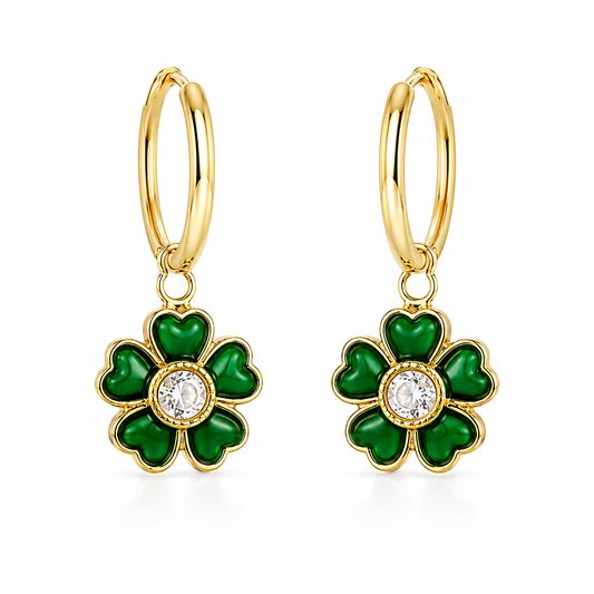 green earrings