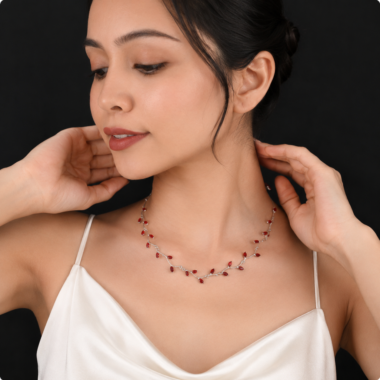 Silver Leafy Choker Necklace for Women | Nature-Inspired Sterling Silver Jewelry