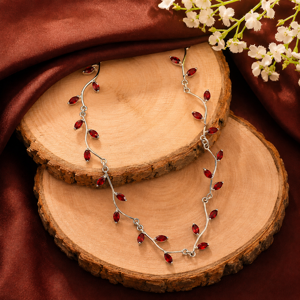 Silver Leafy Choker Necklace for Women | Nature-Inspired Sterling Silver Jewelry