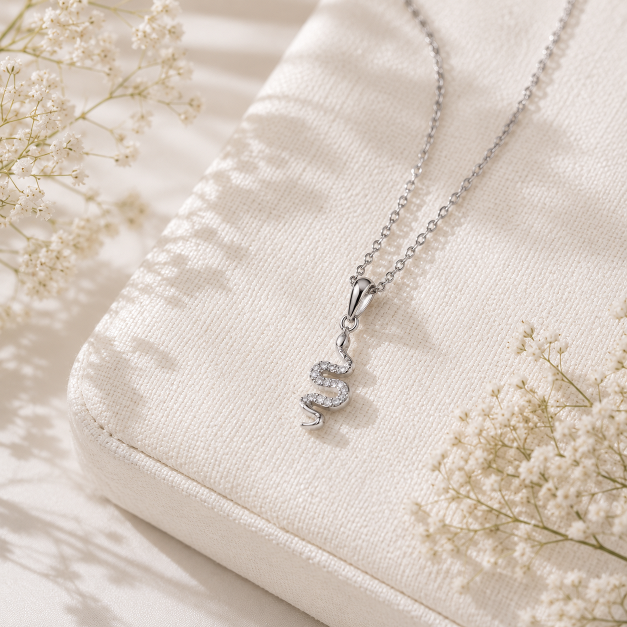 SNAKE TWIST SILVER NECKLACE