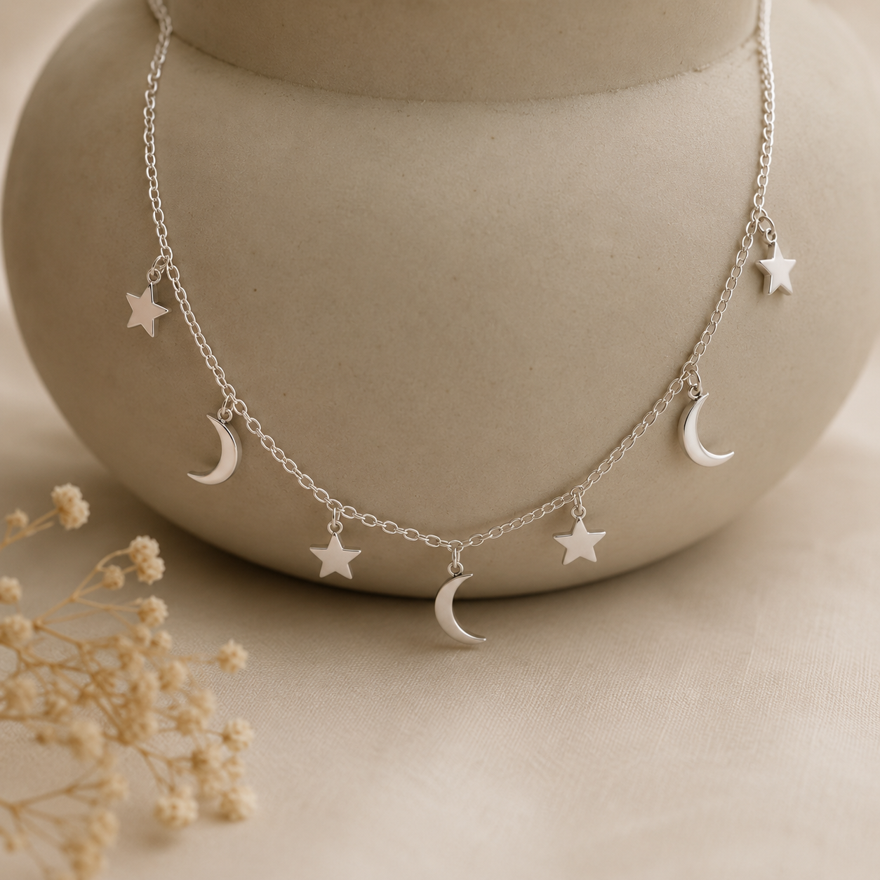 LUNAR SPARKLE SILVER NECKLACE