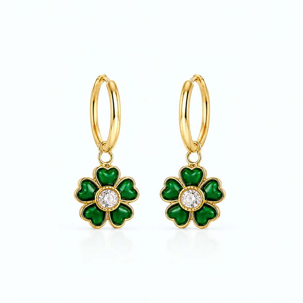 green earrings