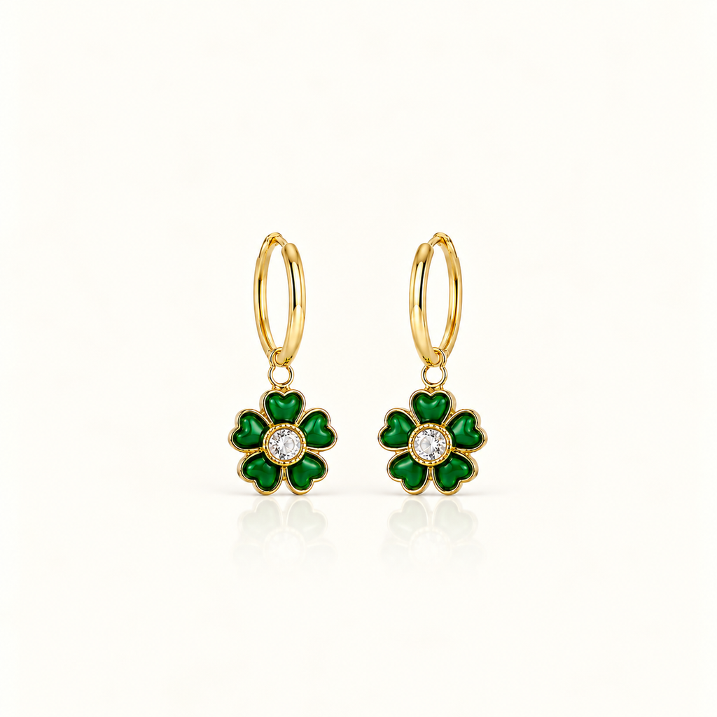 green earrings