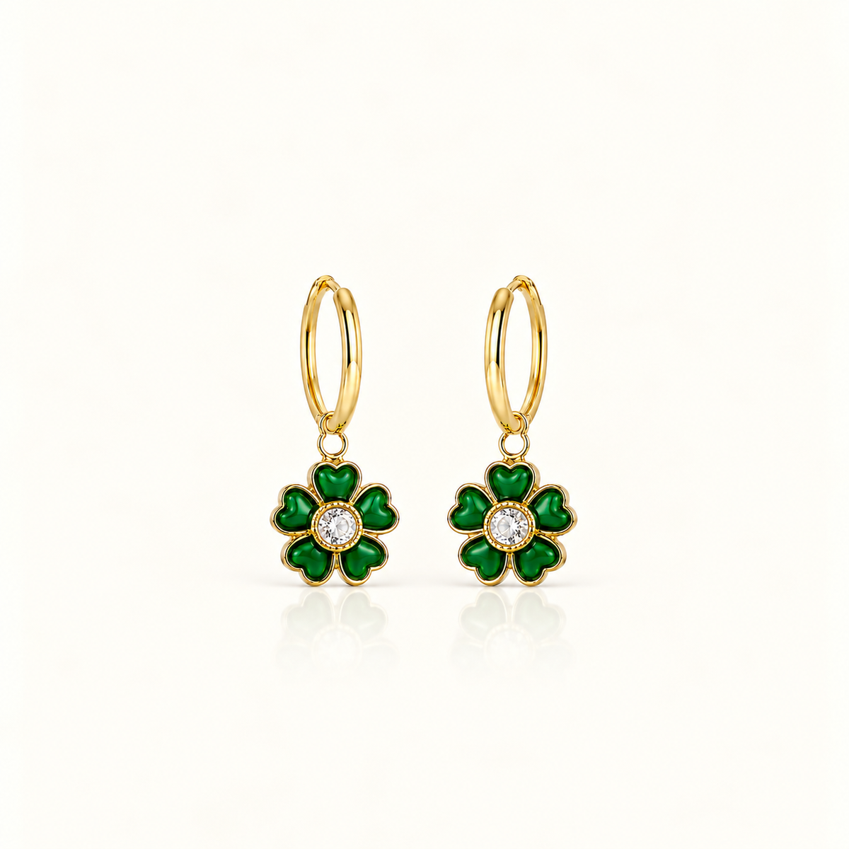 green earrings
