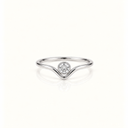 V EDGE SINGLE STONE RING