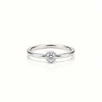 MINIMAL SINGLE STONE PROMISE SILVER RING