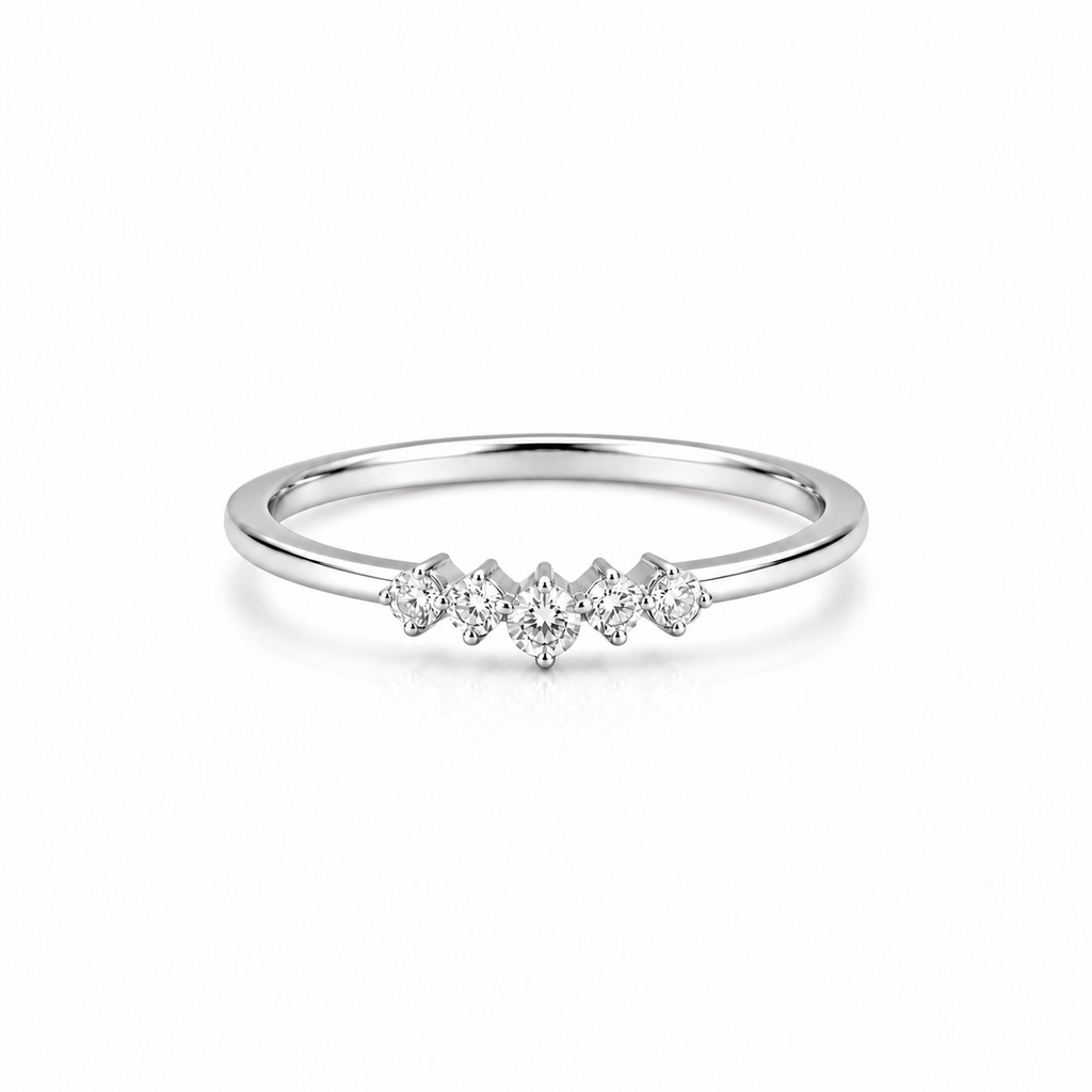TINY V SHAPED PAVE CZ RING