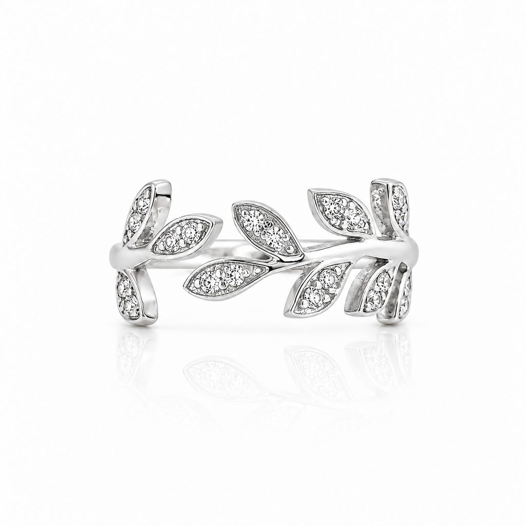 SILVER LEAF RING
