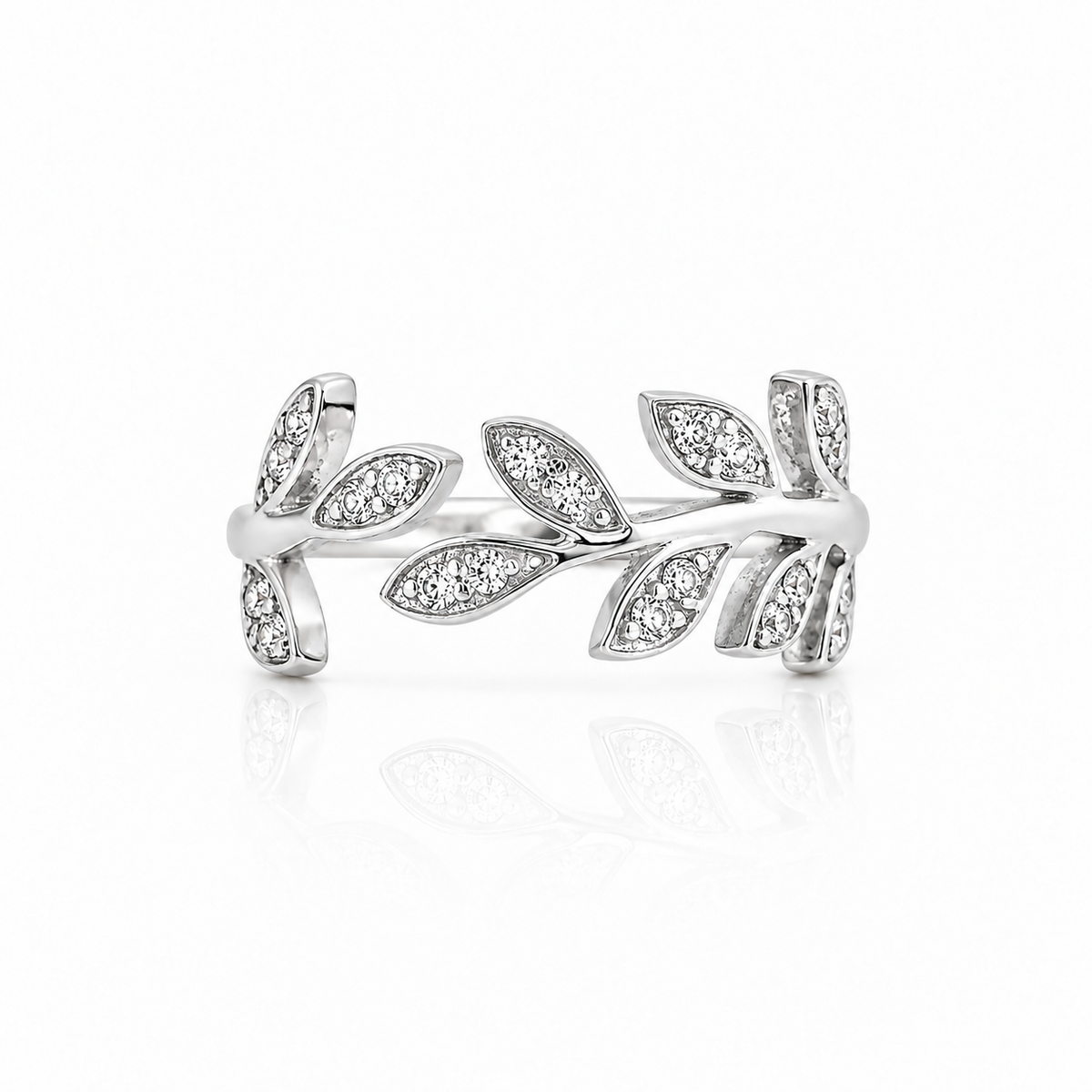 SILVER LEAF RING