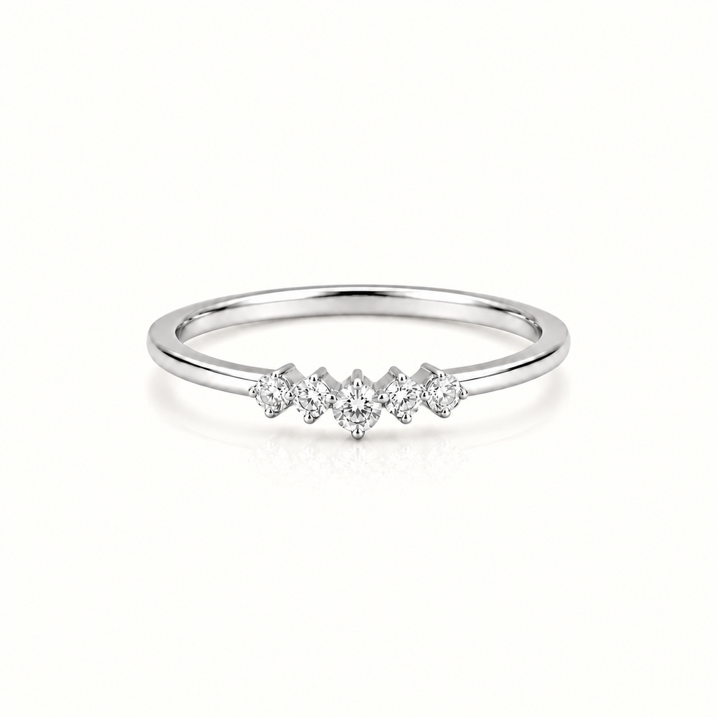 TINY V SHAPED PAVE CZ RING
