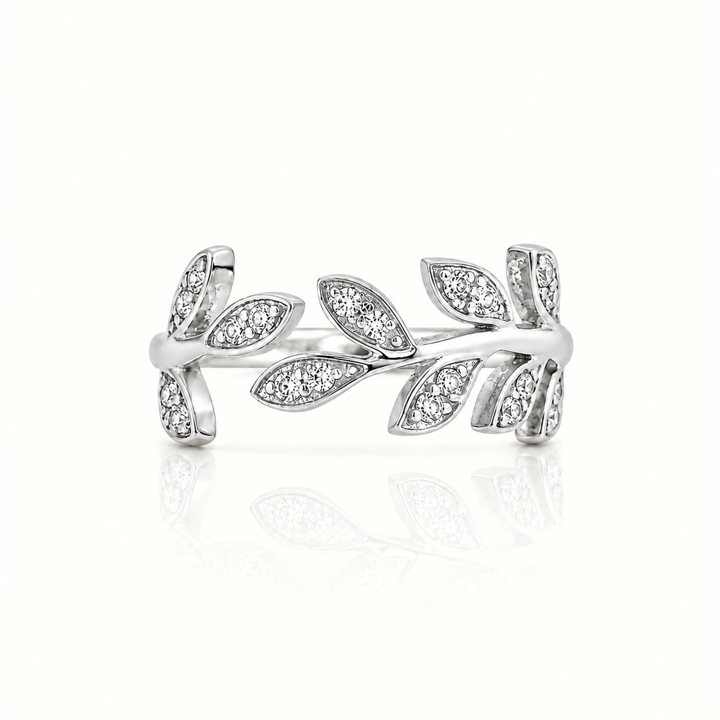 SILVER LEAF RING