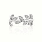 SILVER LEAF RING