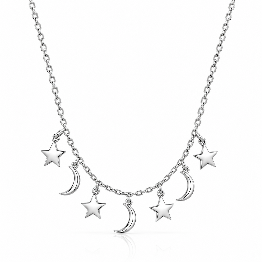 LUNAR SPARKLE SILVER NECKLACE