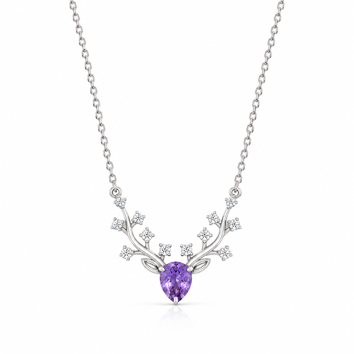DEER CHARM SILVER NECKLACE