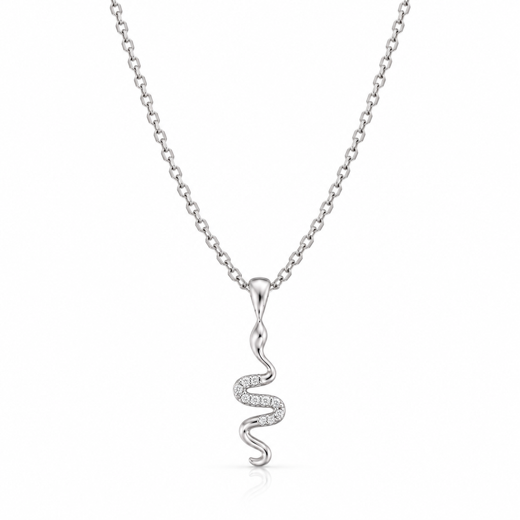 SNAKE TWIST SILVER NECKLACE