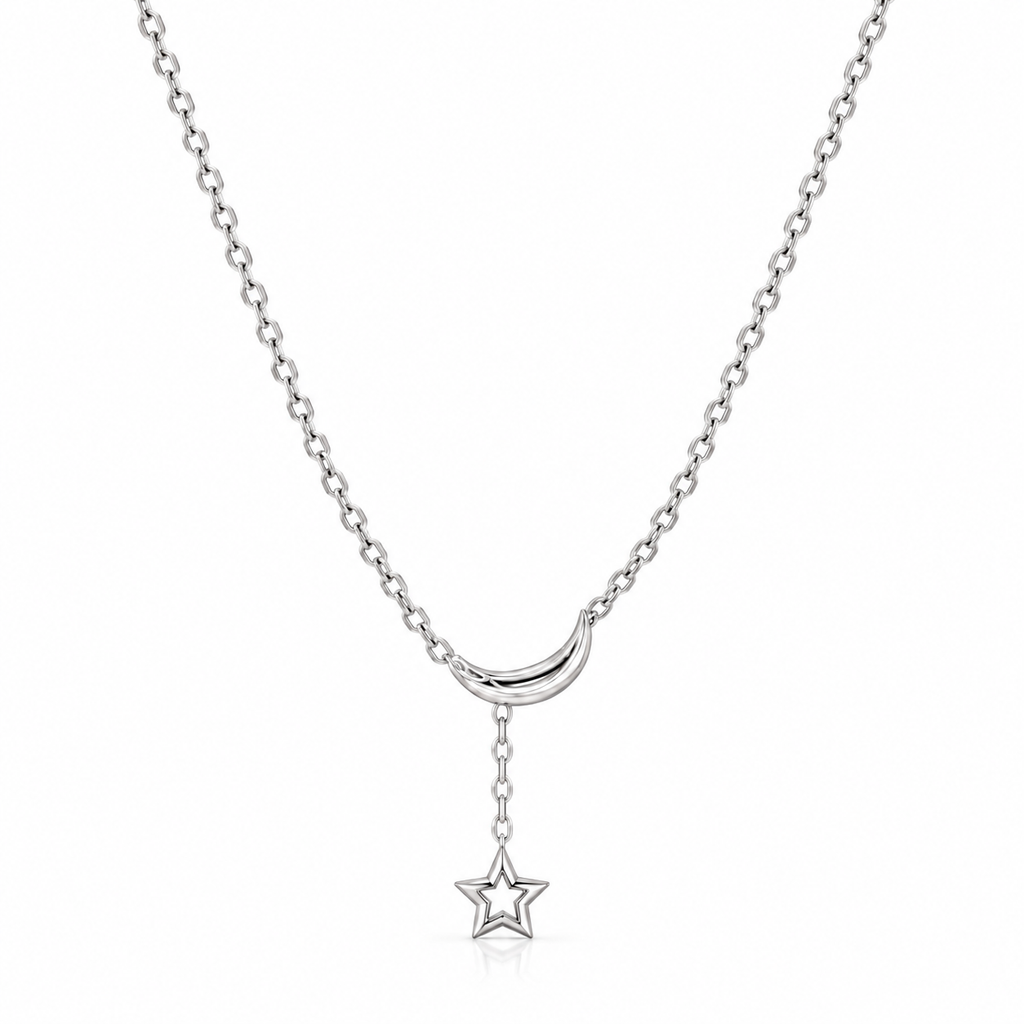 NIGHT SKY CHARM SILVER NECKLACE