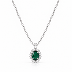 EMERALD SHINE SILVER NECKLACE