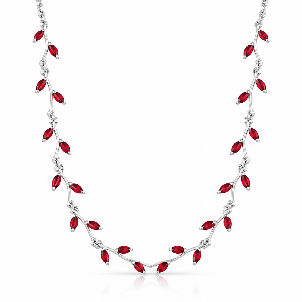 SILVER LEAFY CHOKER NECKLACE