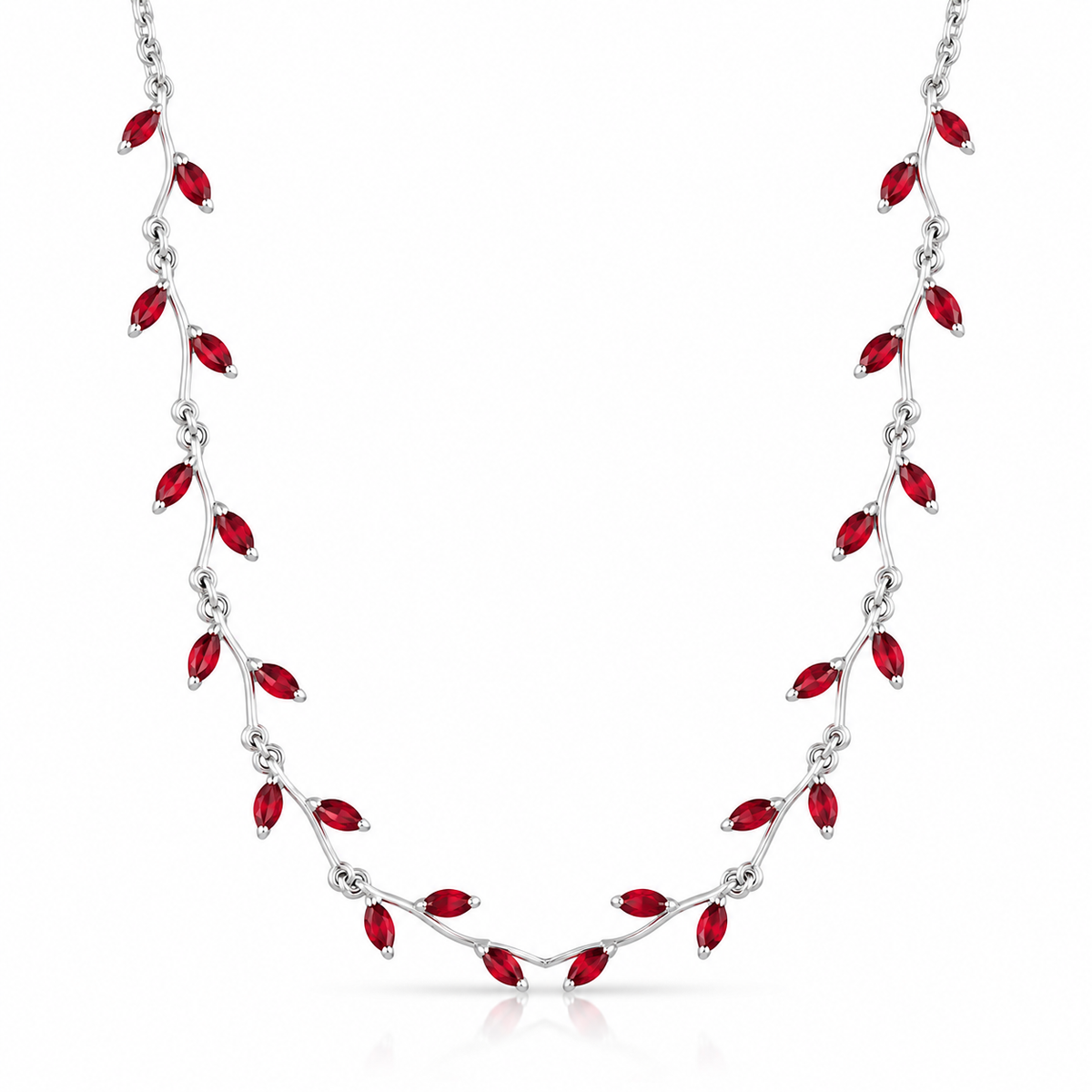 SILVER LEAFY CHOKER NECKLACE
