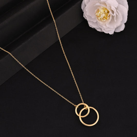 TWIN CIRCLES SILVER NECKLACE