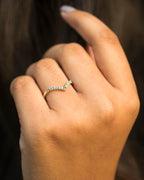 DAINTY V RING WITH ZIRCONIA