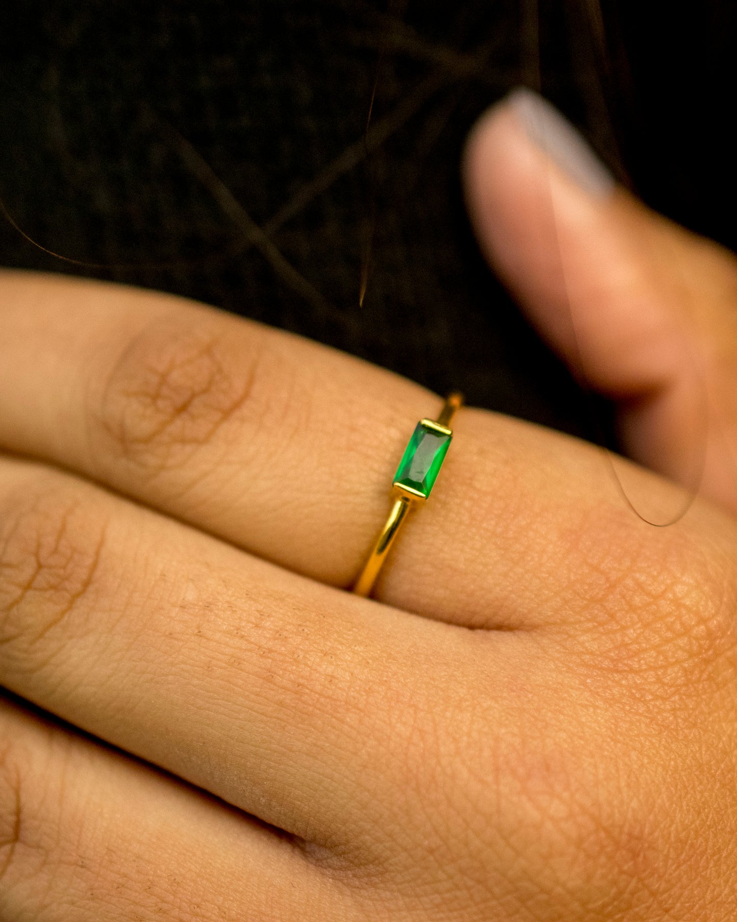 TINY EMERALD RING