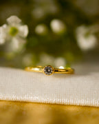 MINIMAL SINGLE STONE PROMISE SILVER RING