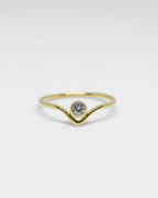 V EDGE SINGLE STONE RING