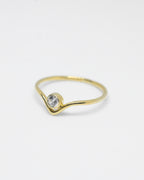 V EDGE SINGLE STONE RING