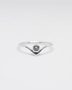 V EDGE SINGLE STONE RING
