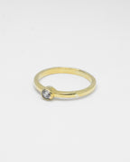MINIMAL SINGLE STONE PROMISE SILVER RING