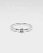 MINIMAL SINGLE STONE PROMISE SILVER RING