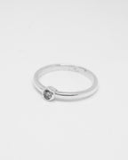 MINIMAL SINGLE STONE PROMISE SILVER RING