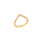DAINTY V RING WITH ZIRCONIA